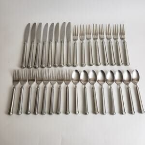 32 Piece VTG Gorham Octette Pewter Flatware Set. Service for 8 w/Protective Bags